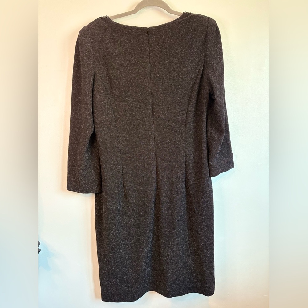 Pierre Cardin Black Long Sleeve Dress with Beaded Accents - Picture 3 of 6